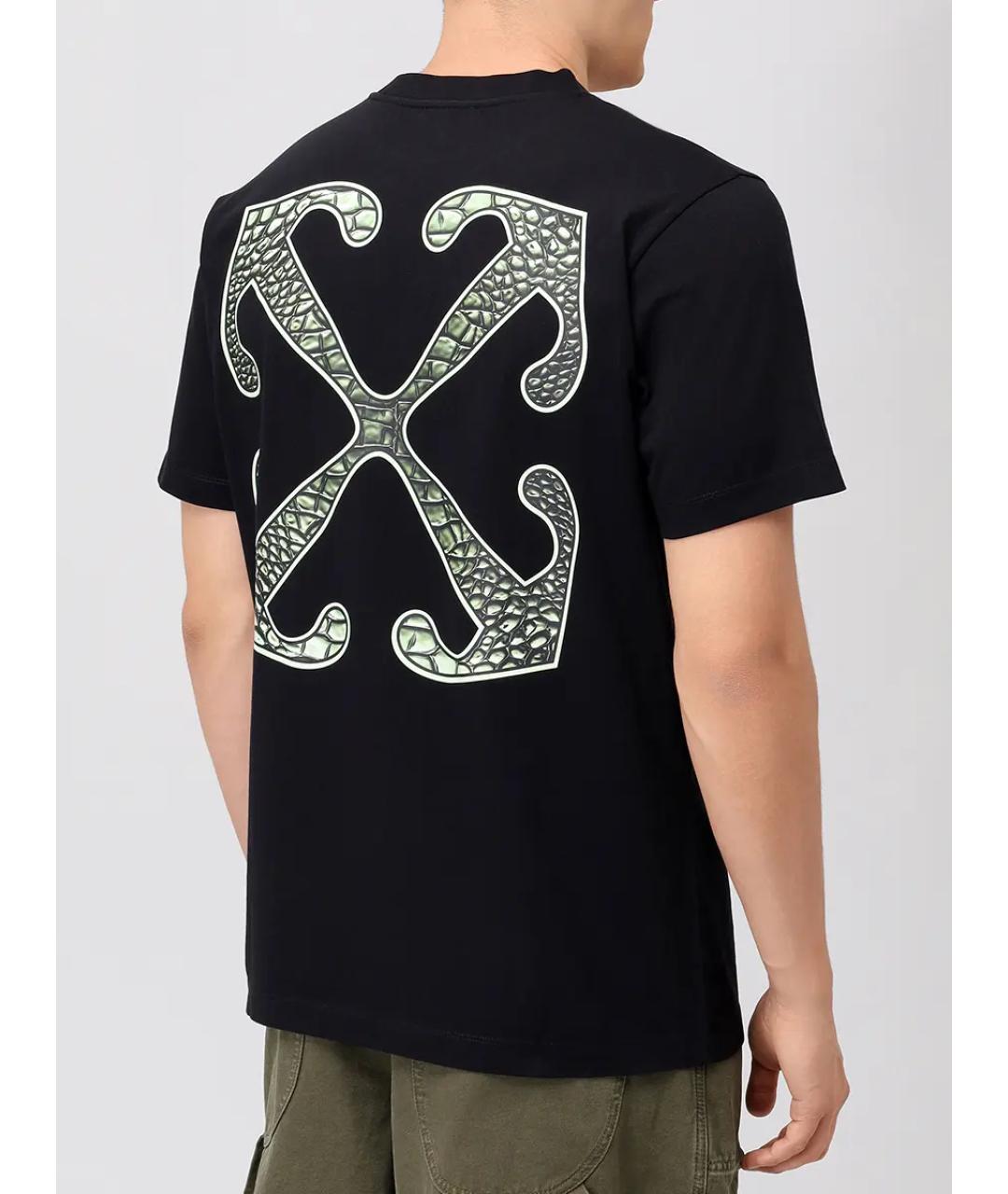 OFF-WHITE Черная хлопковая футболка, фото 3