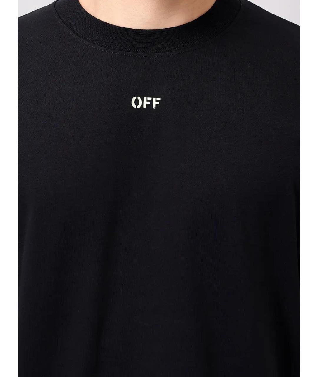OFF-WHITE Черная хлопковая футболка, фото 5