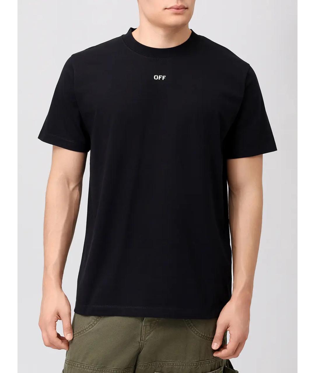 OFF-WHITE Черная хлопковая футболка, фото 4