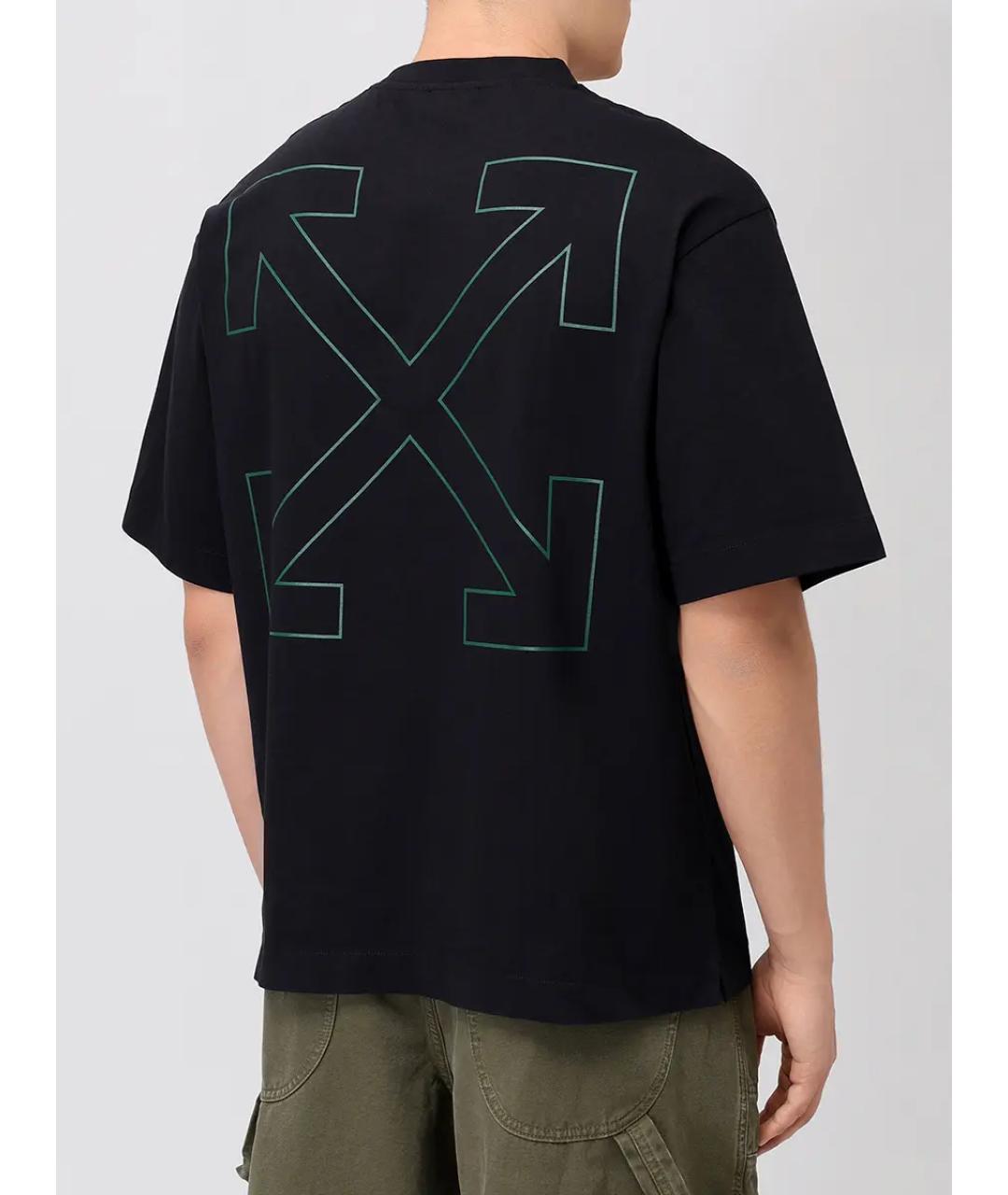 OFF-WHITE Черная хлопковая футболка, фото 3