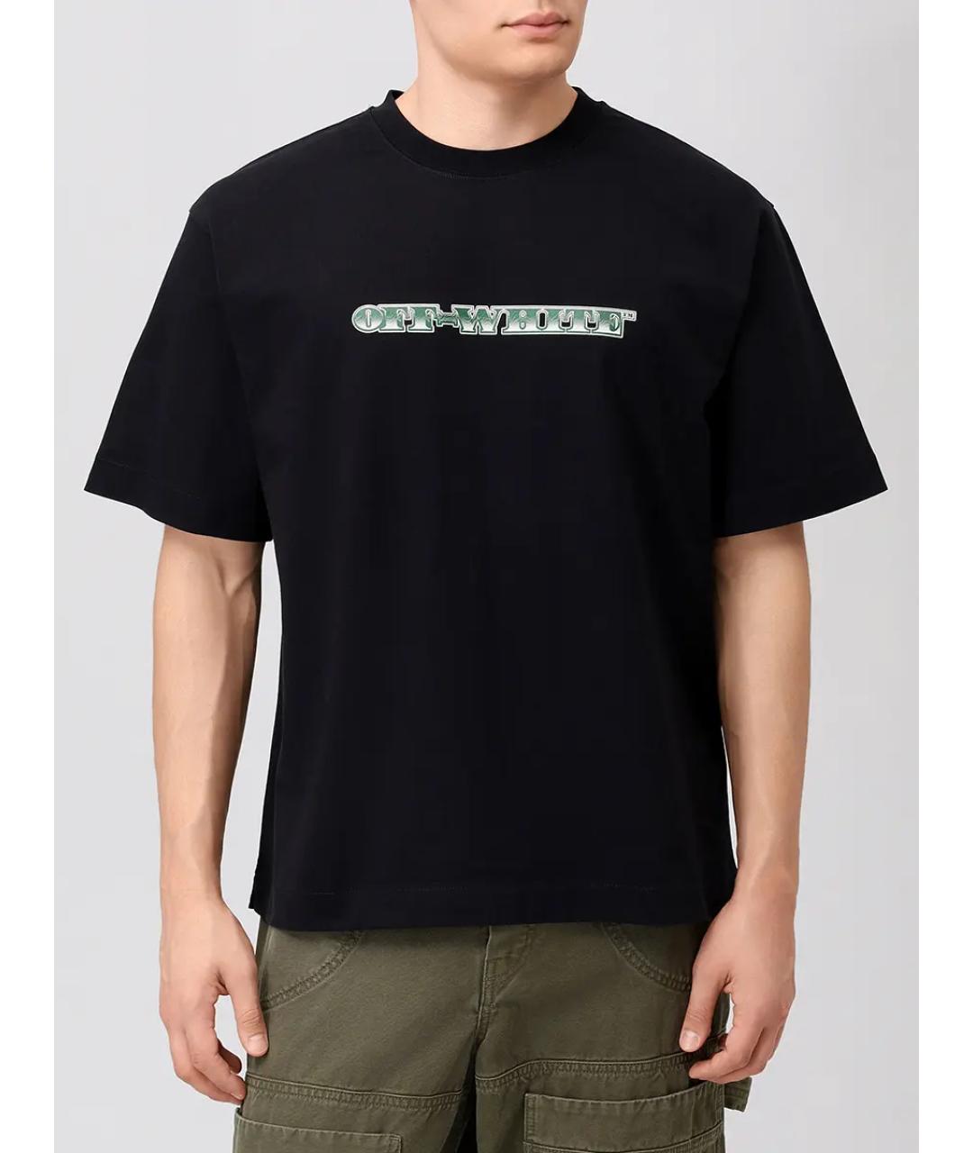 OFF-WHITE Черная хлопковая футболка, фото 4