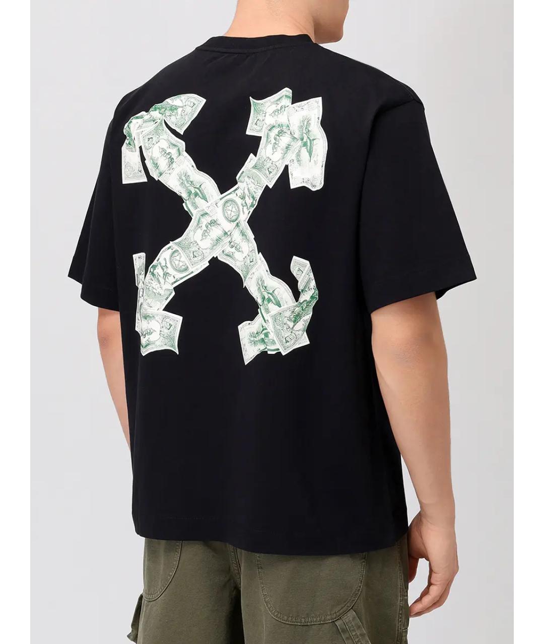 OFF-WHITE Черная хлопковая футболка, фото 3