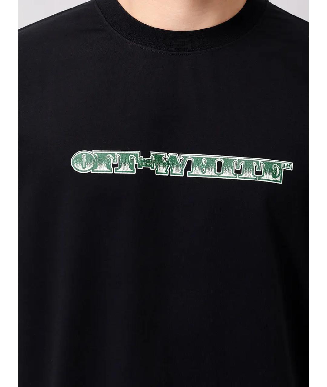 OFF-WHITE Черная хлопковая футболка, фото 5