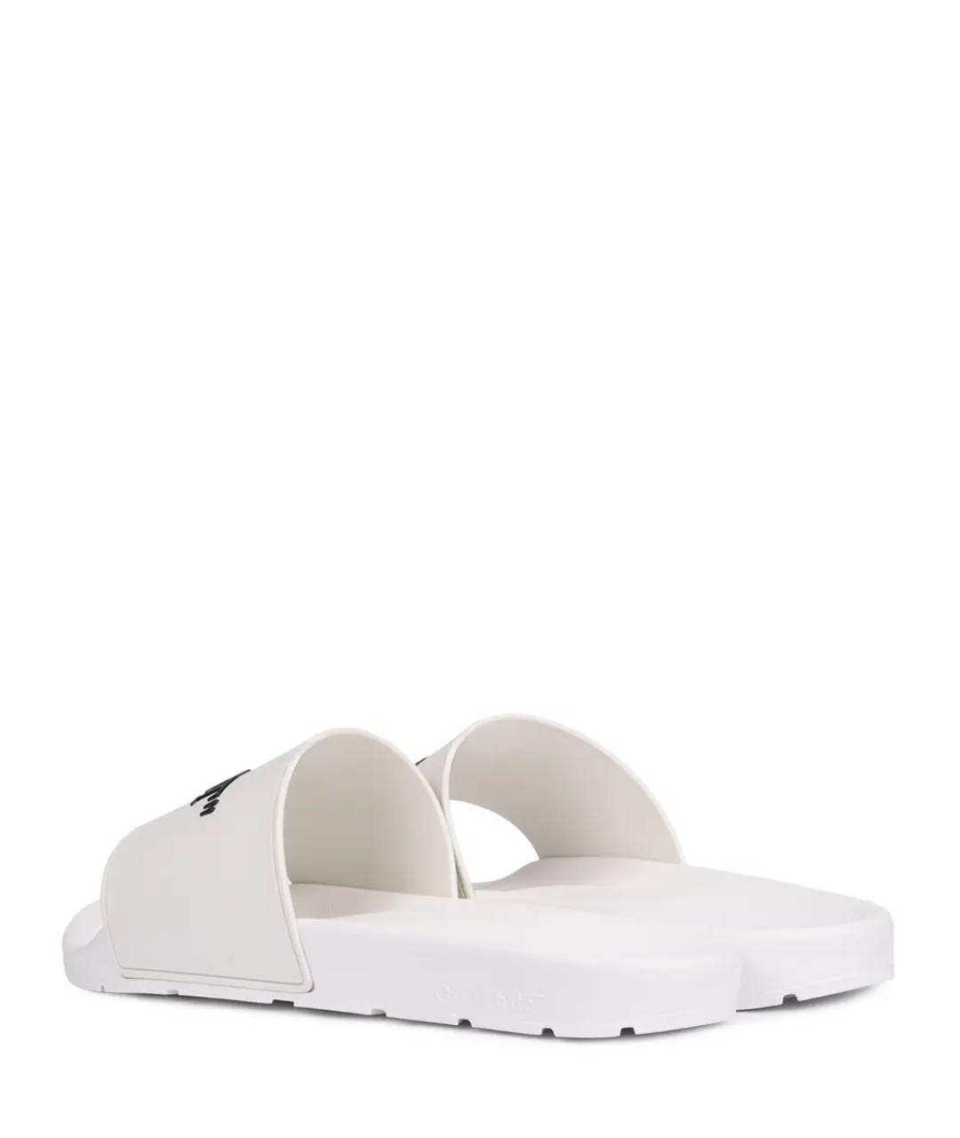 OFF-WHITE Белые резиновые шлепанцы, фото 4