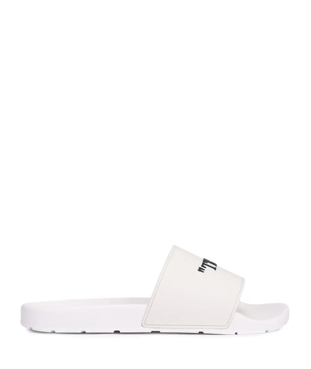 OFF-WHITE Белые резиновые шлепанцы, фото 1