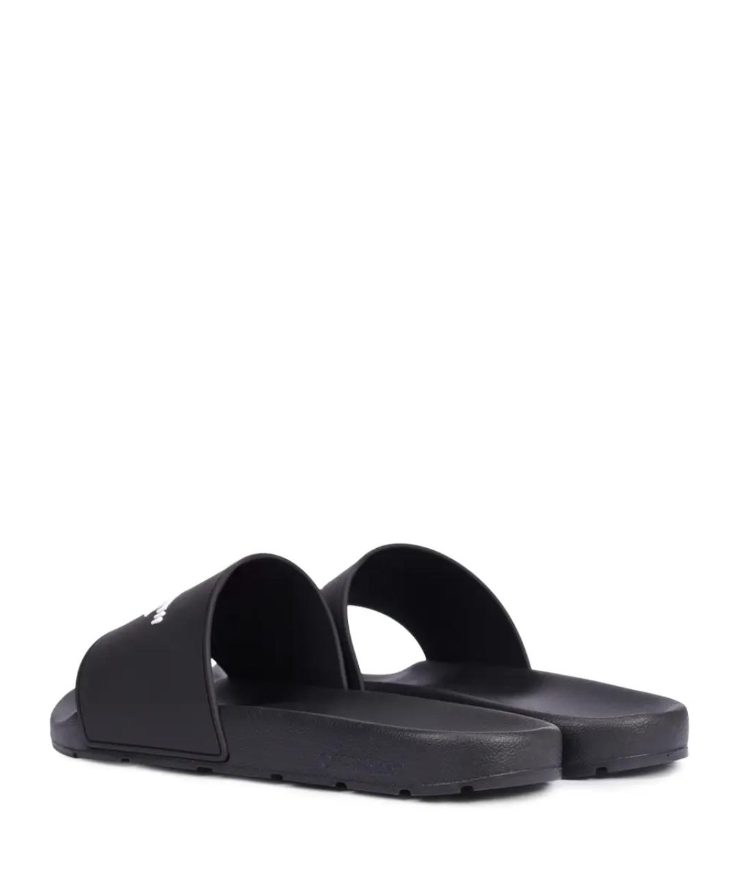 OFF-WHITE Черные резиновые шлепанцы, фото 4