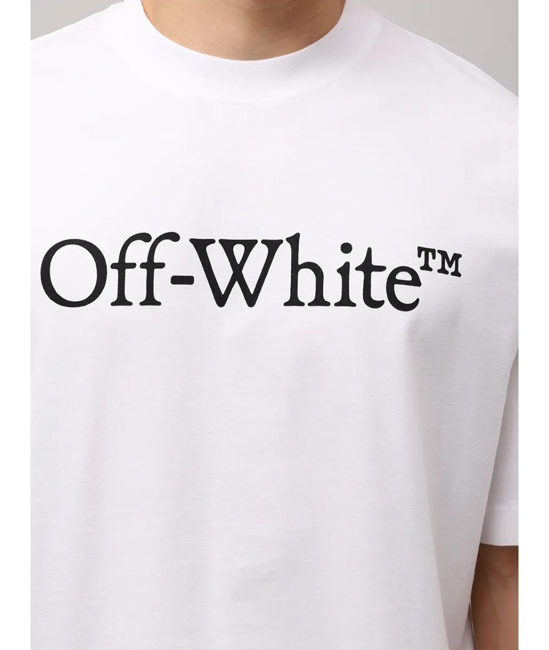 OFF-WHITE Белая хлопковая футболка, фото 5