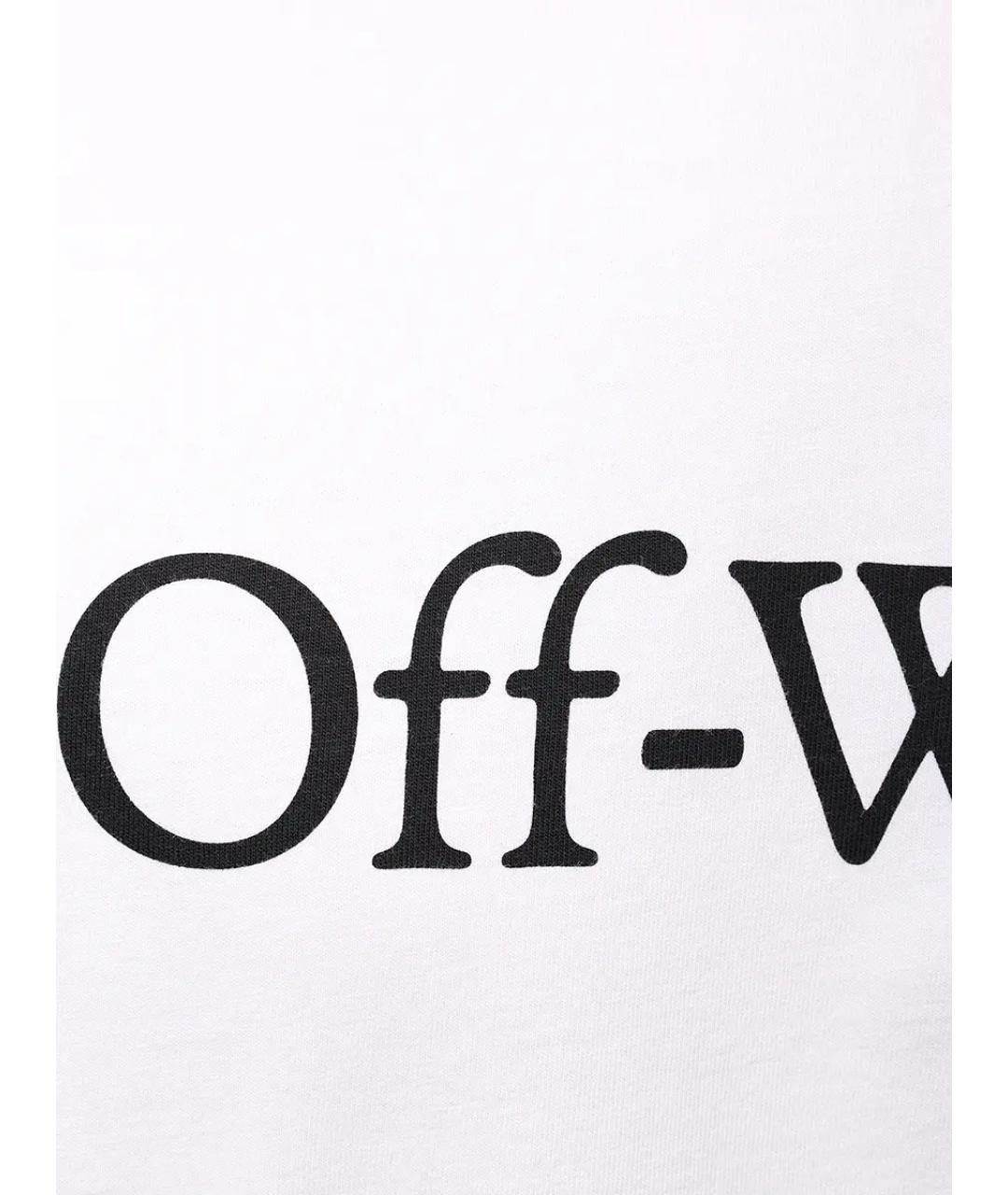 OFF-WHITE Белая хлопковая футболка, фото 6