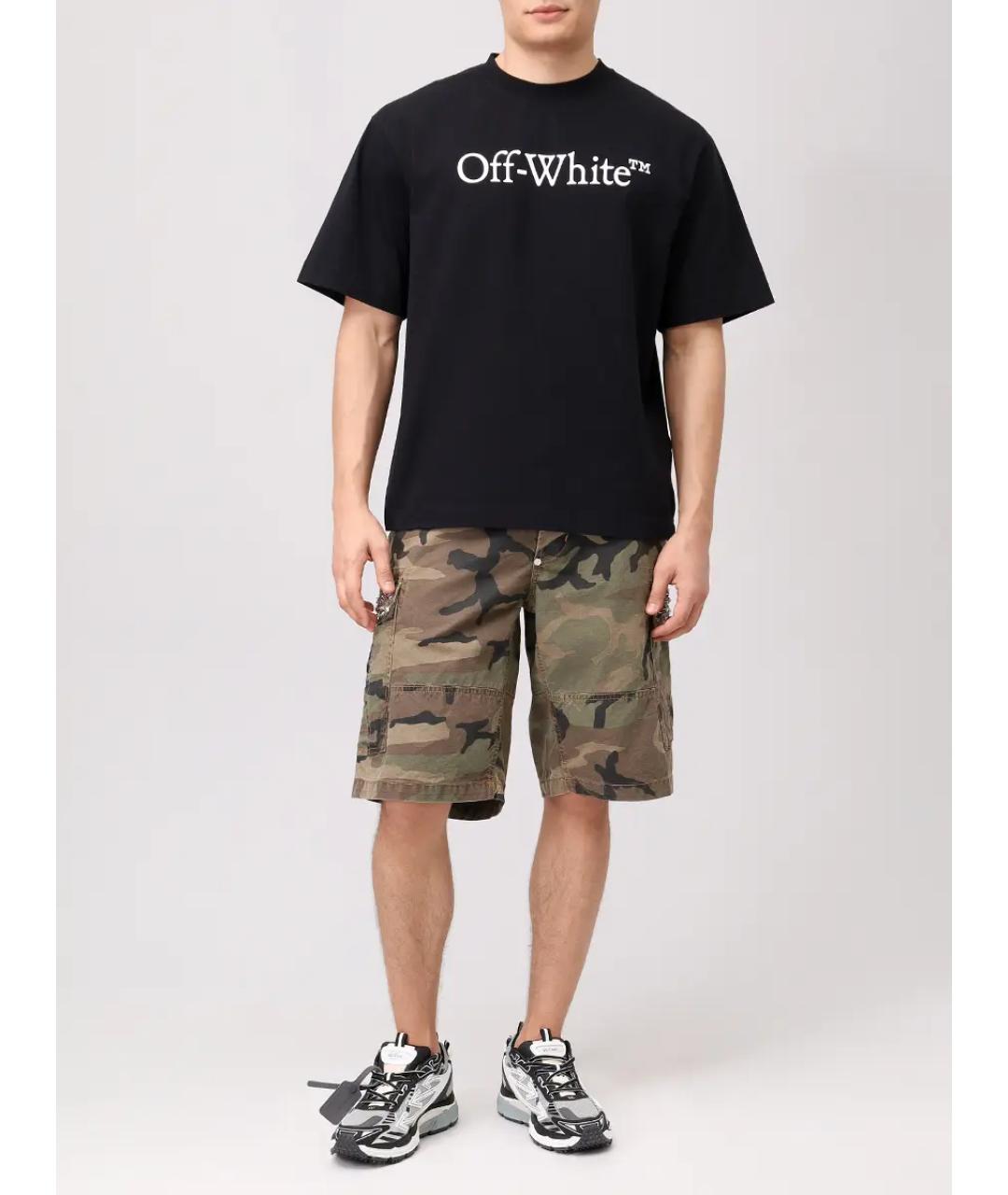 OFF-WHITE Черная хлопковая футболка, фото 2