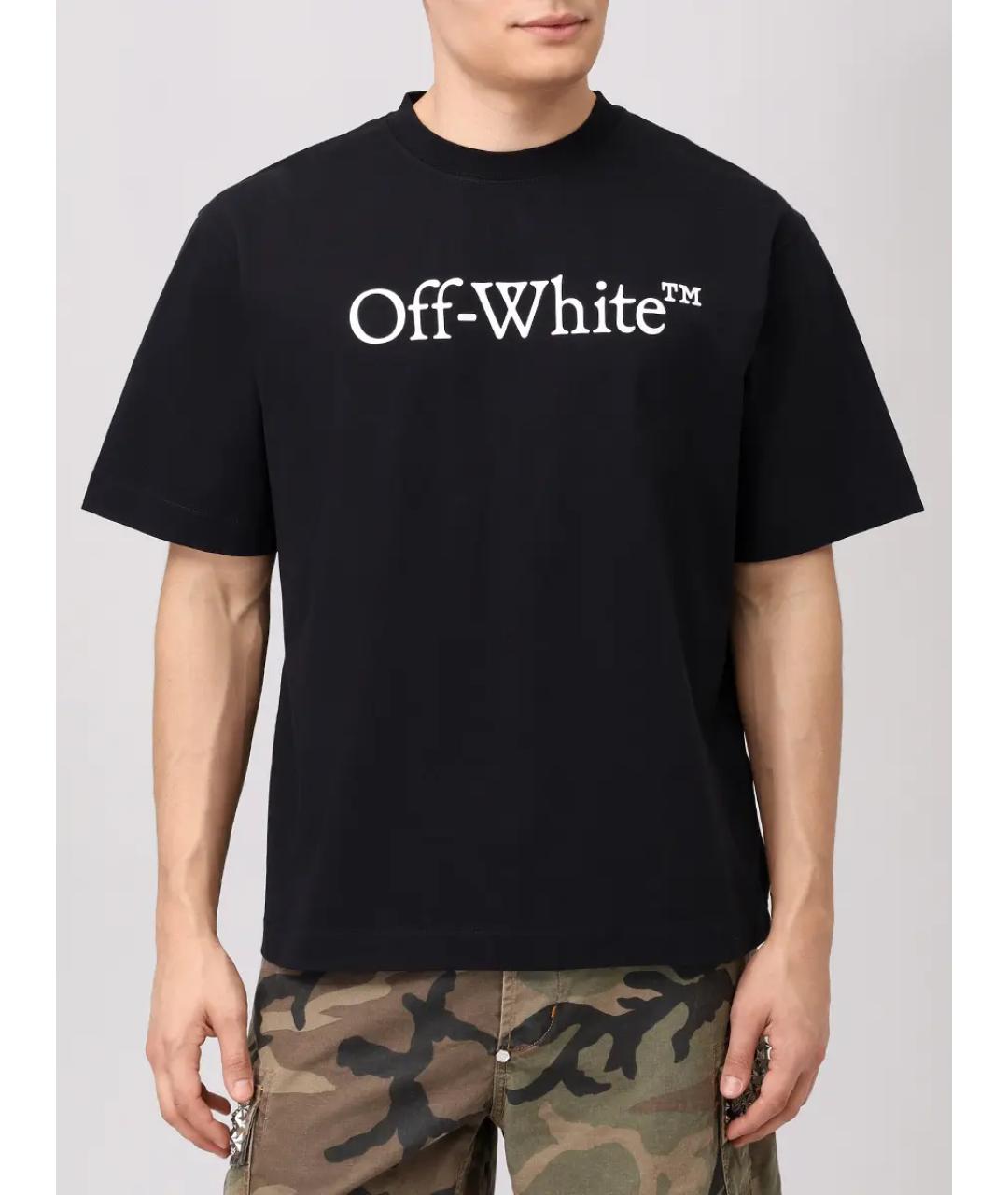 OFF-WHITE Черная хлопковая футболка, фото 4