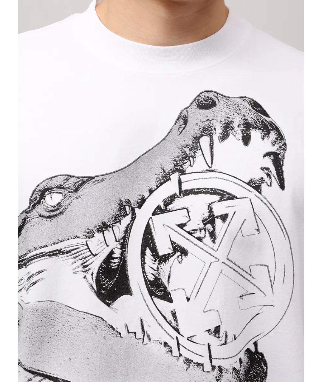 OFF-WHITE Белая хлопковая футболка, фото 5