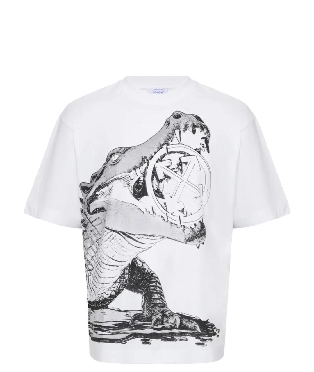 OFF-WHITE Белая хлопковая футболка, фото 1