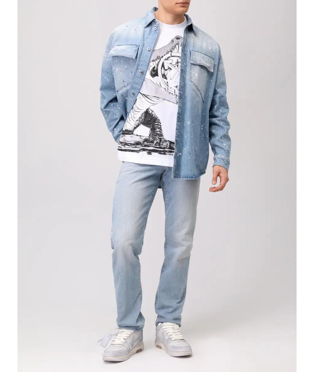 OFF-WHITE Белая хлопковая футболка, фото 2