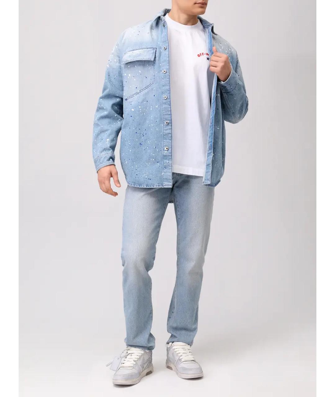 OFF-WHITE Белая хлопковая футболка, фото 2