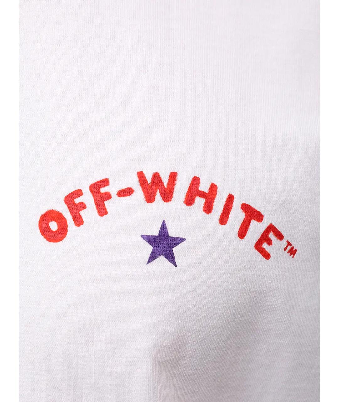 OFF-WHITE Белая хлопковая футболка, фото 6
