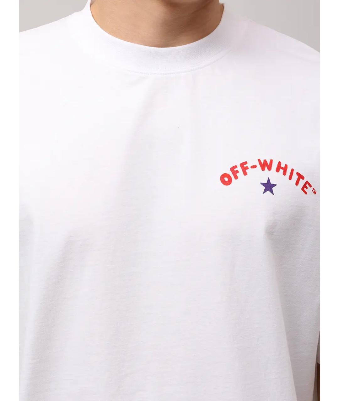 OFF-WHITE Белая хлопковая футболка, фото 5