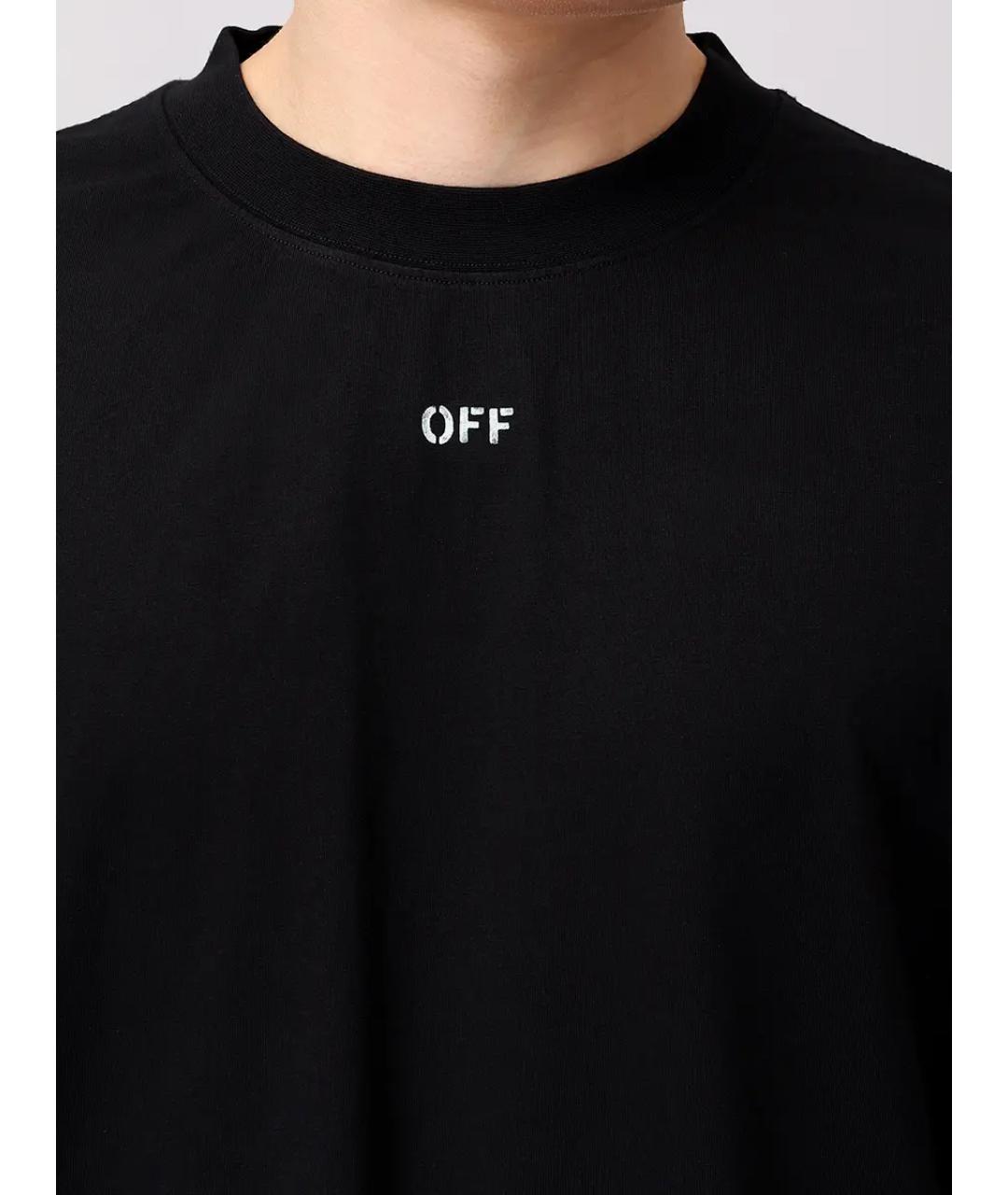 OFF-WHITE Черная хлопковая футболка, фото 5