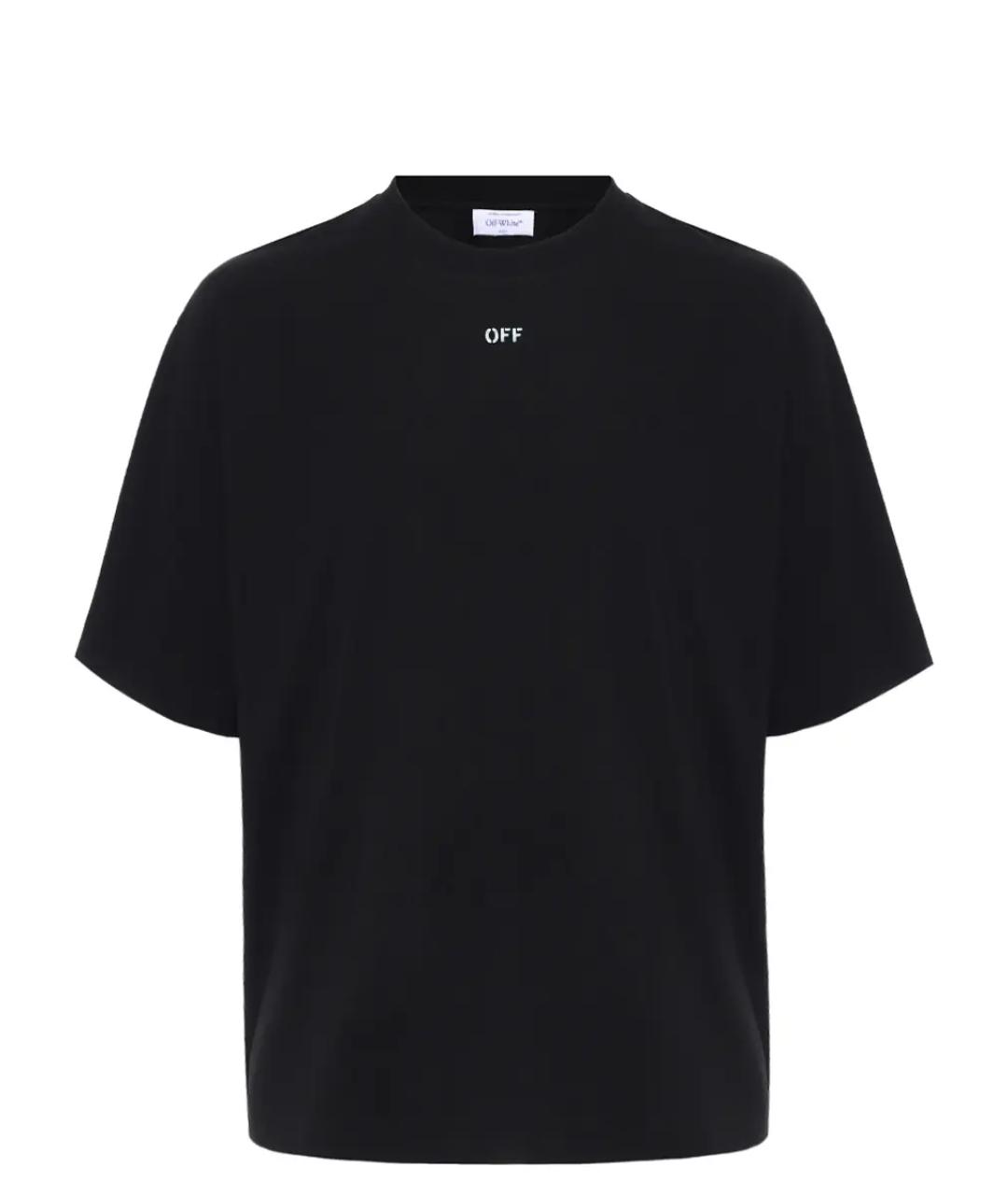 OFF-WHITE Черная хлопковая футболка, фото 1