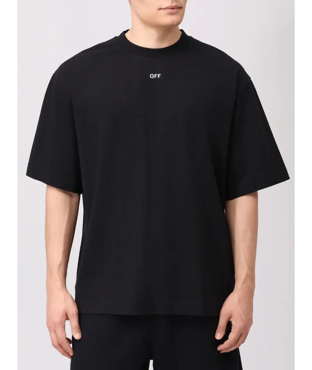 OFF-WHITE Черная хлопковая футболка, фото 4