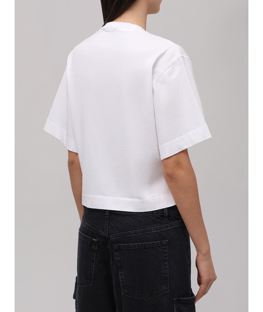 OFF-WHITE Белая хлопковая футболка, фото 3