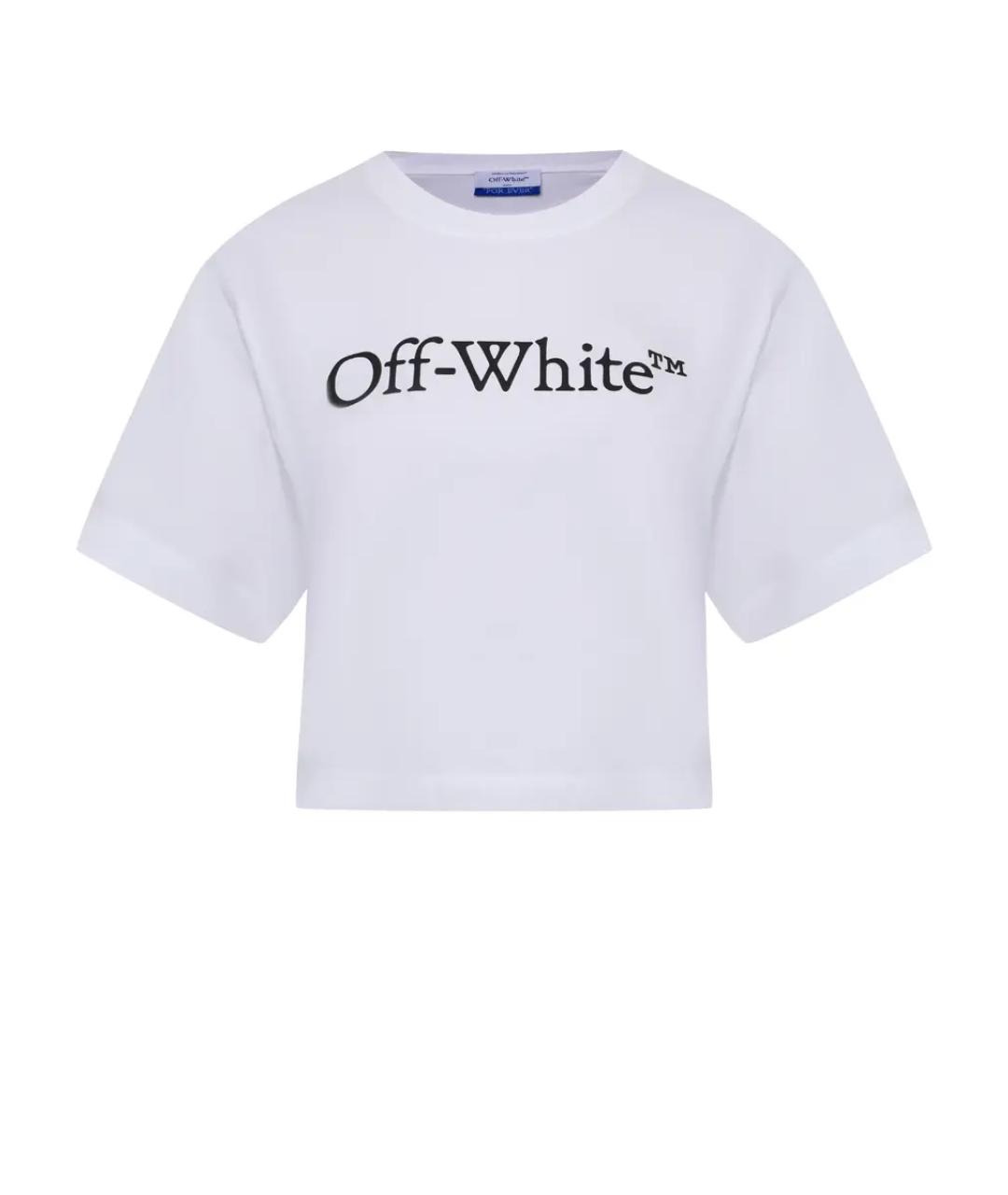 OFF-WHITE Белая хлопковая футболка, фото 1