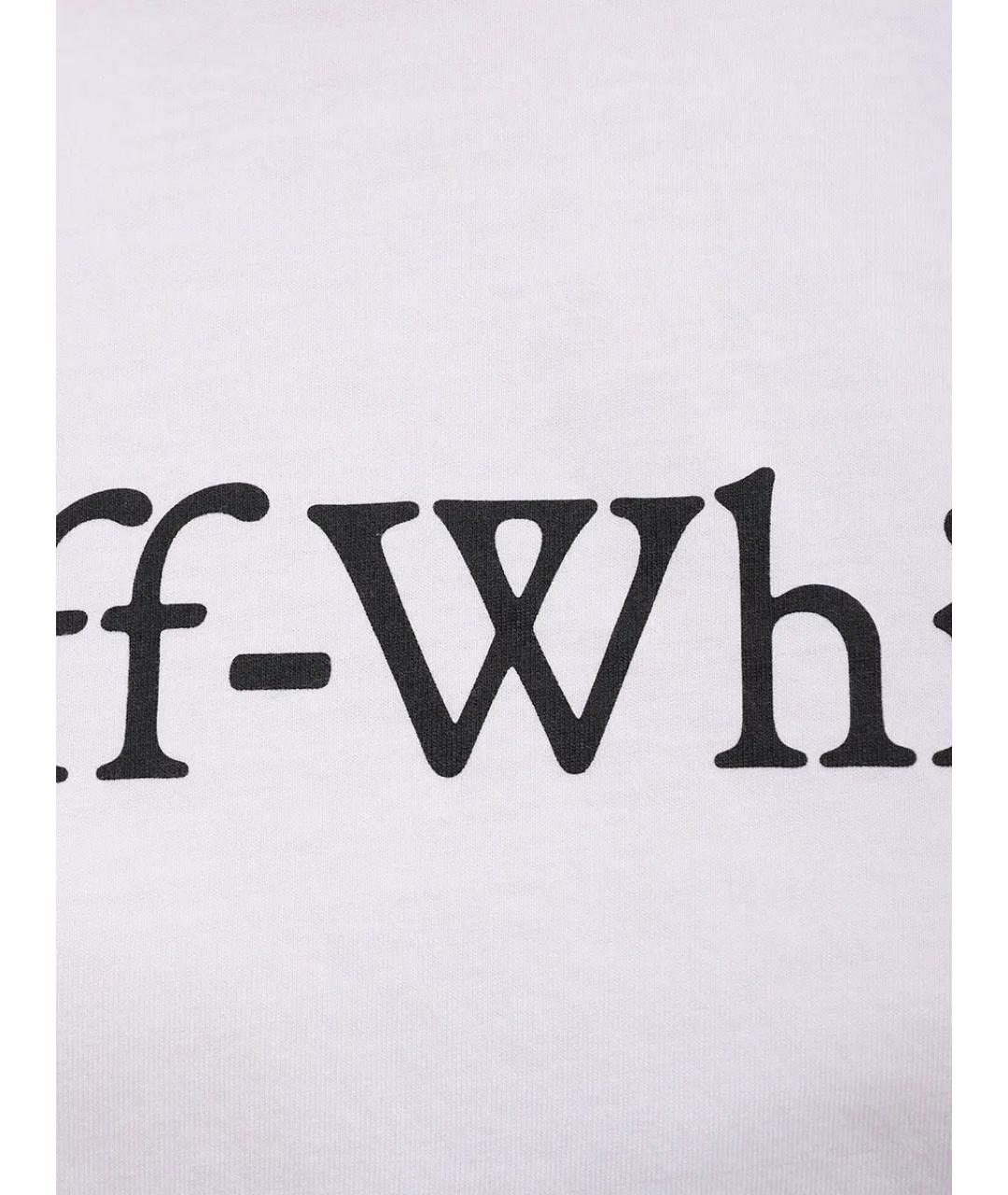 OFF-WHITE Белая хлопковая футболка, фото 6