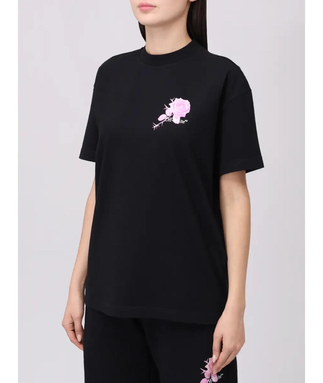 OFF-WHITE Черная хлопковая футболка, фото 4
