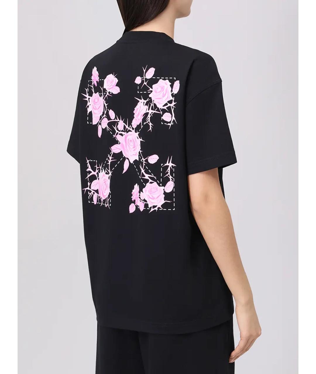 OFF-WHITE Черная хлопковая футболка, фото 3