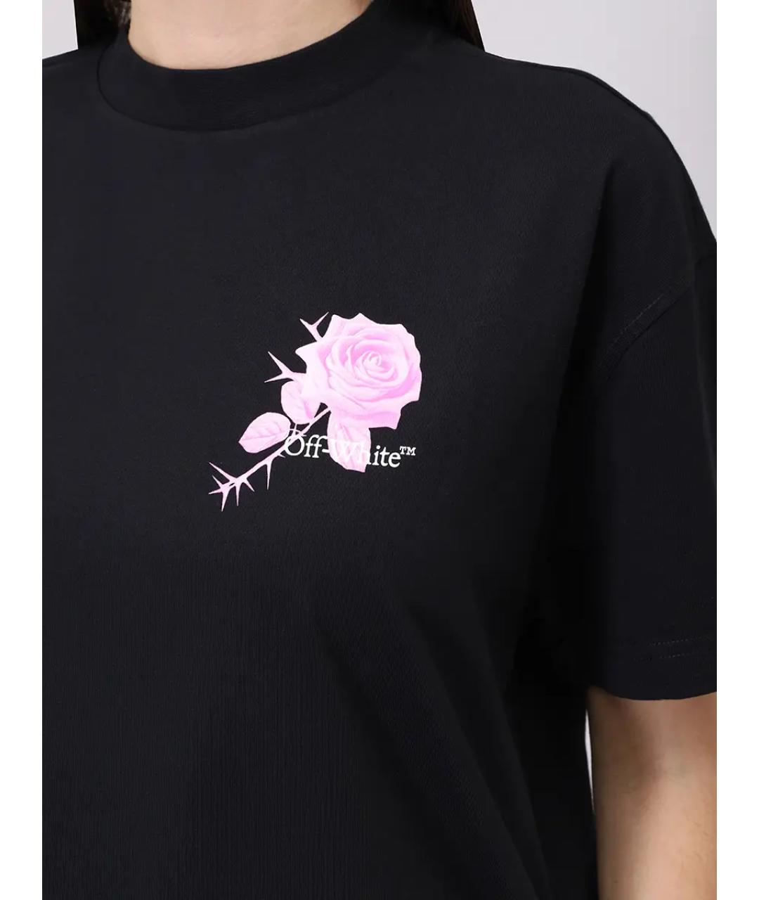OFF-WHITE Черная хлопковая футболка, фото 5