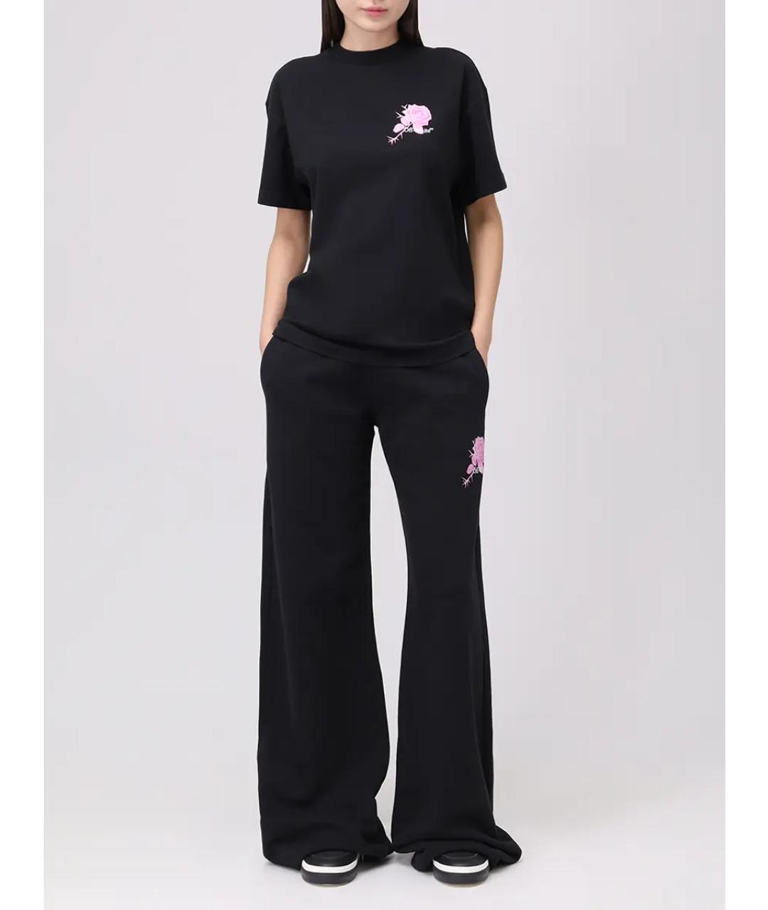 OFF-WHITE Черная хлопковая футболка, фото 2