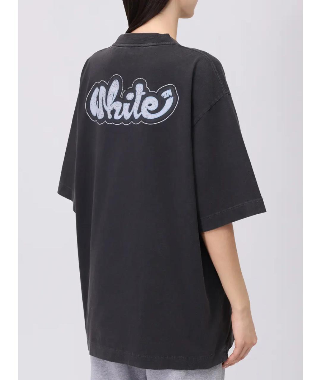 OFF-WHITE Черная хлопковая футболка, фото 3