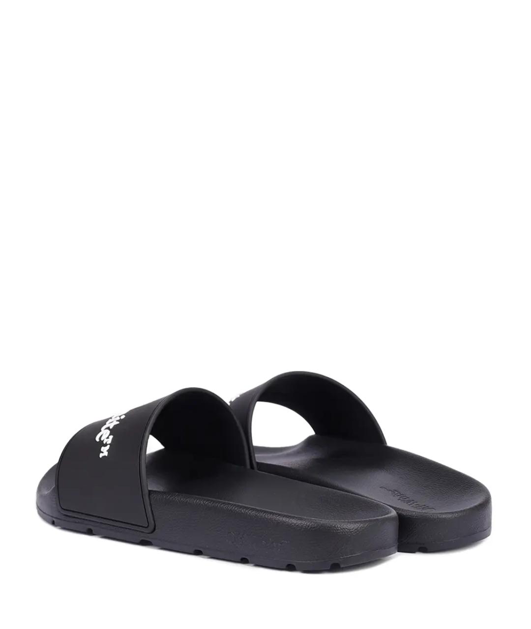 OFF-WHITE Черные резиновые шлепанцы, фото 4
