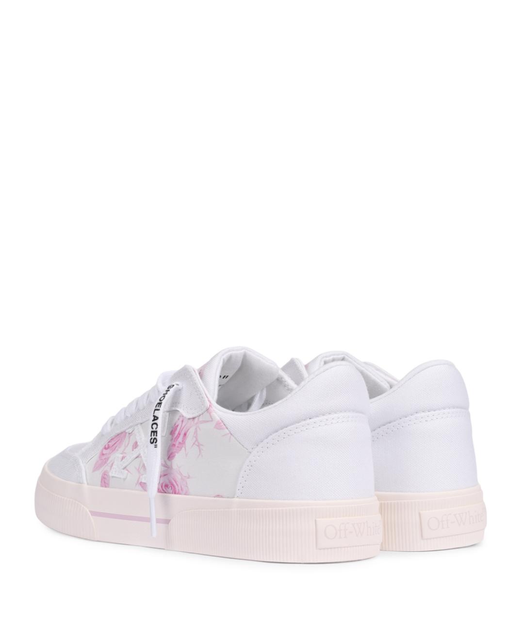 OFF-WHITE Белые текстильные кеды, фото 4