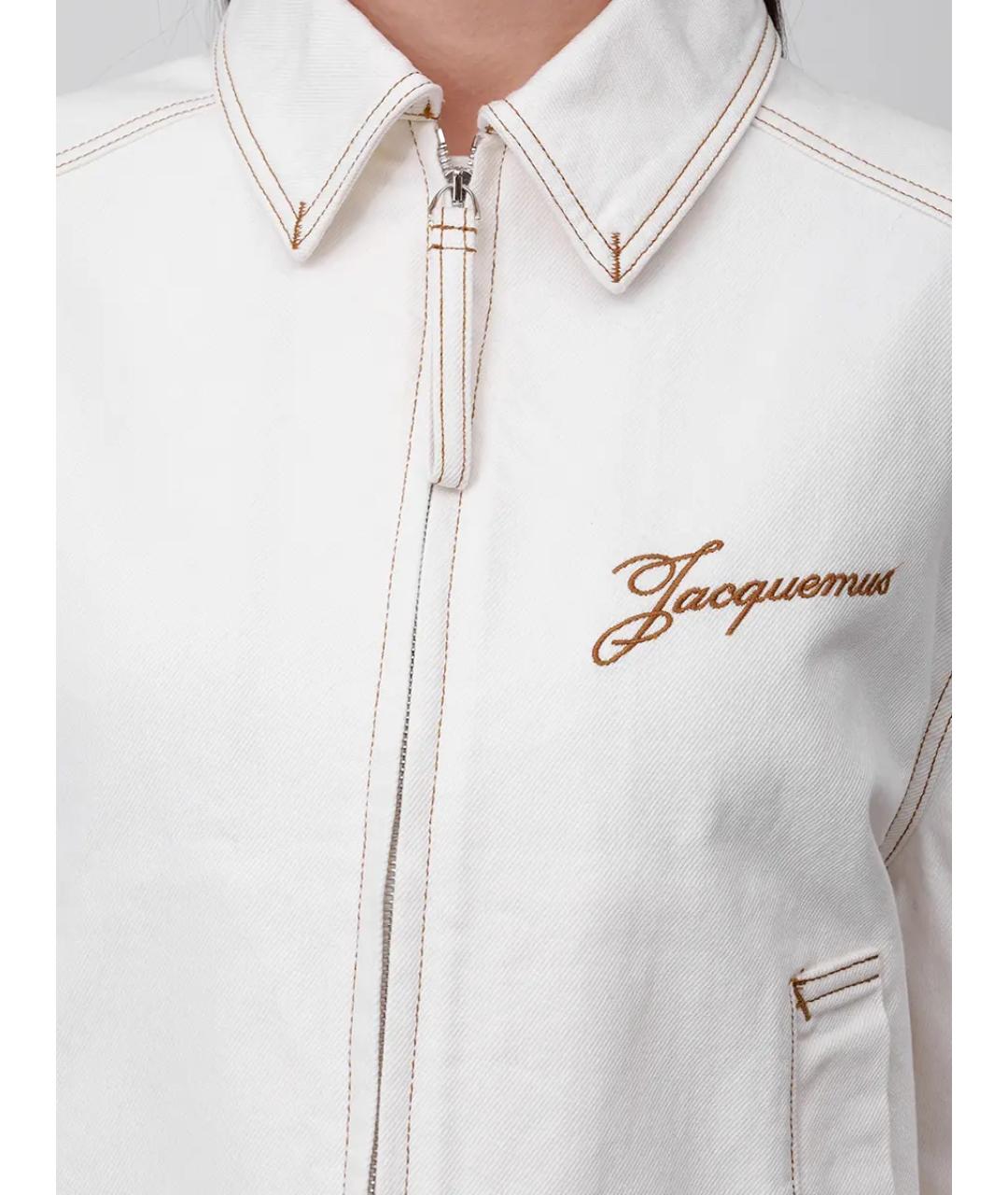 JACQUEMUS Белая хлопковая куртка, фото 4