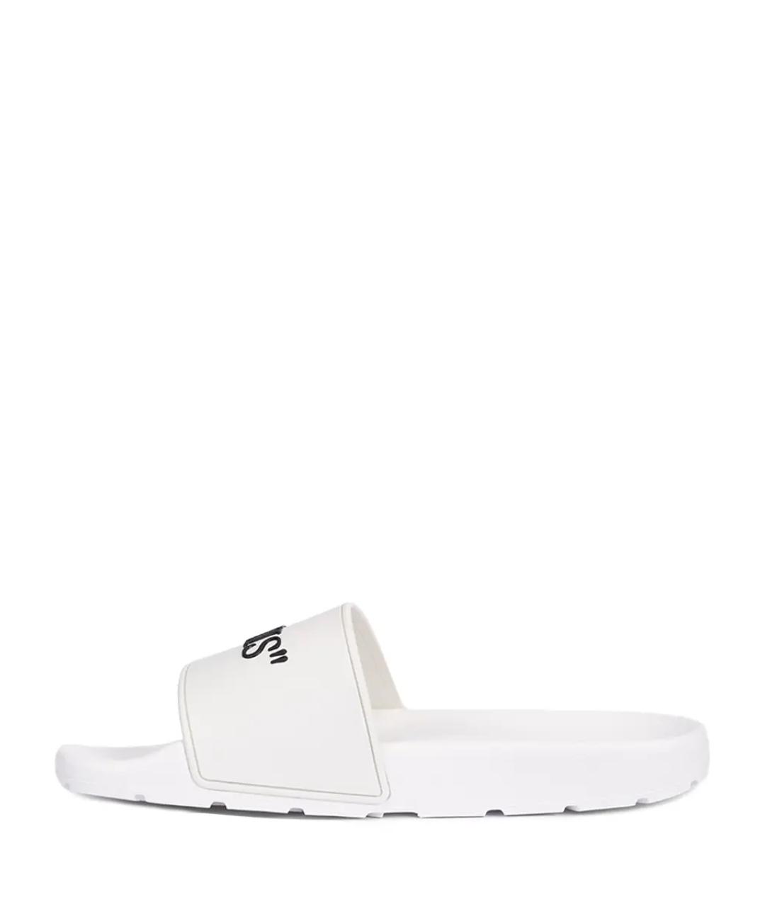 OFF-WHITE Белые резиновые шлепанцы, фото 3