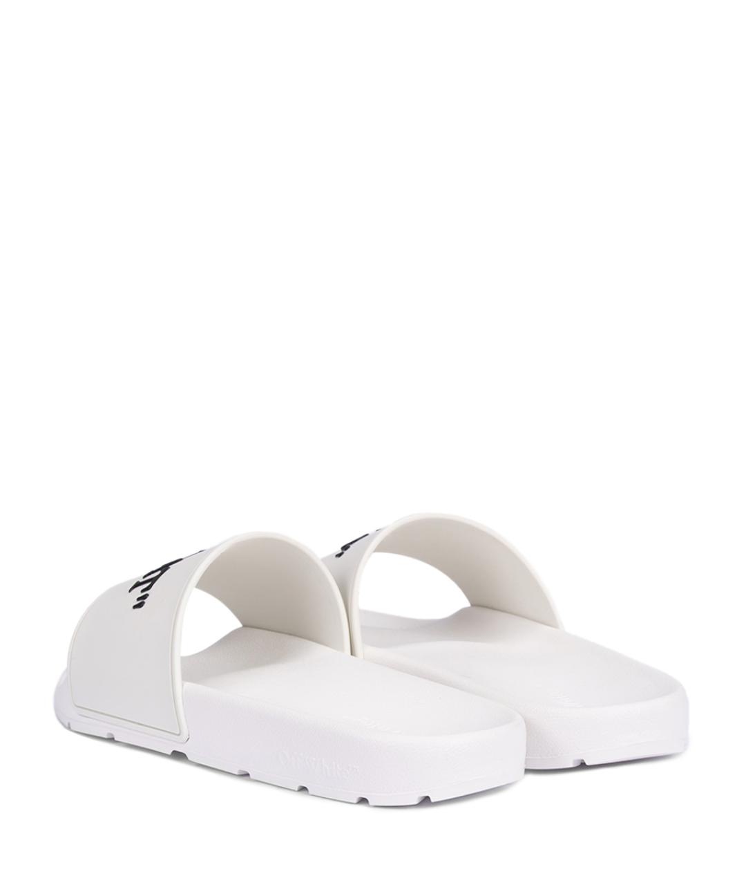 OFF-WHITE Белые резиновые шлепанцы, фото 4