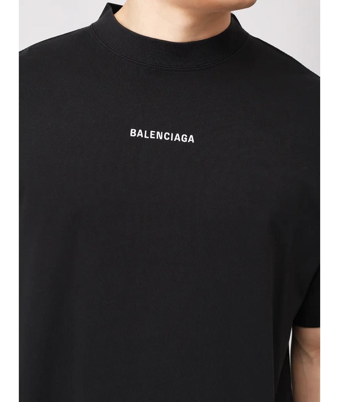 BALENCIAGA Черная хлопковая футболка, фото 5