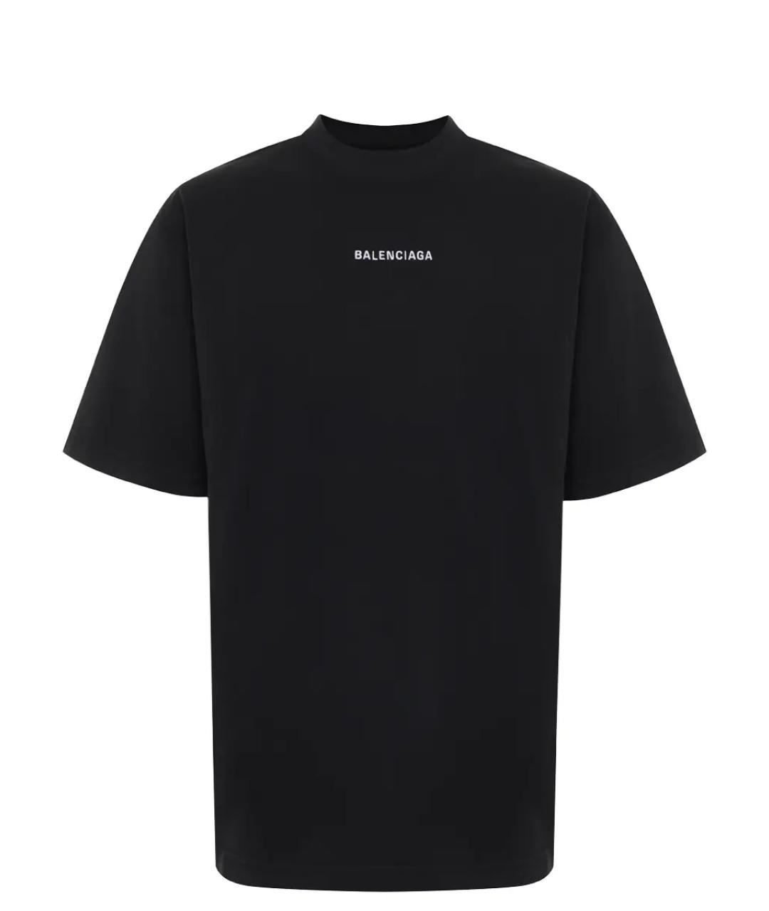 BALENCIAGA Черная хлопковая футболка, фото 1