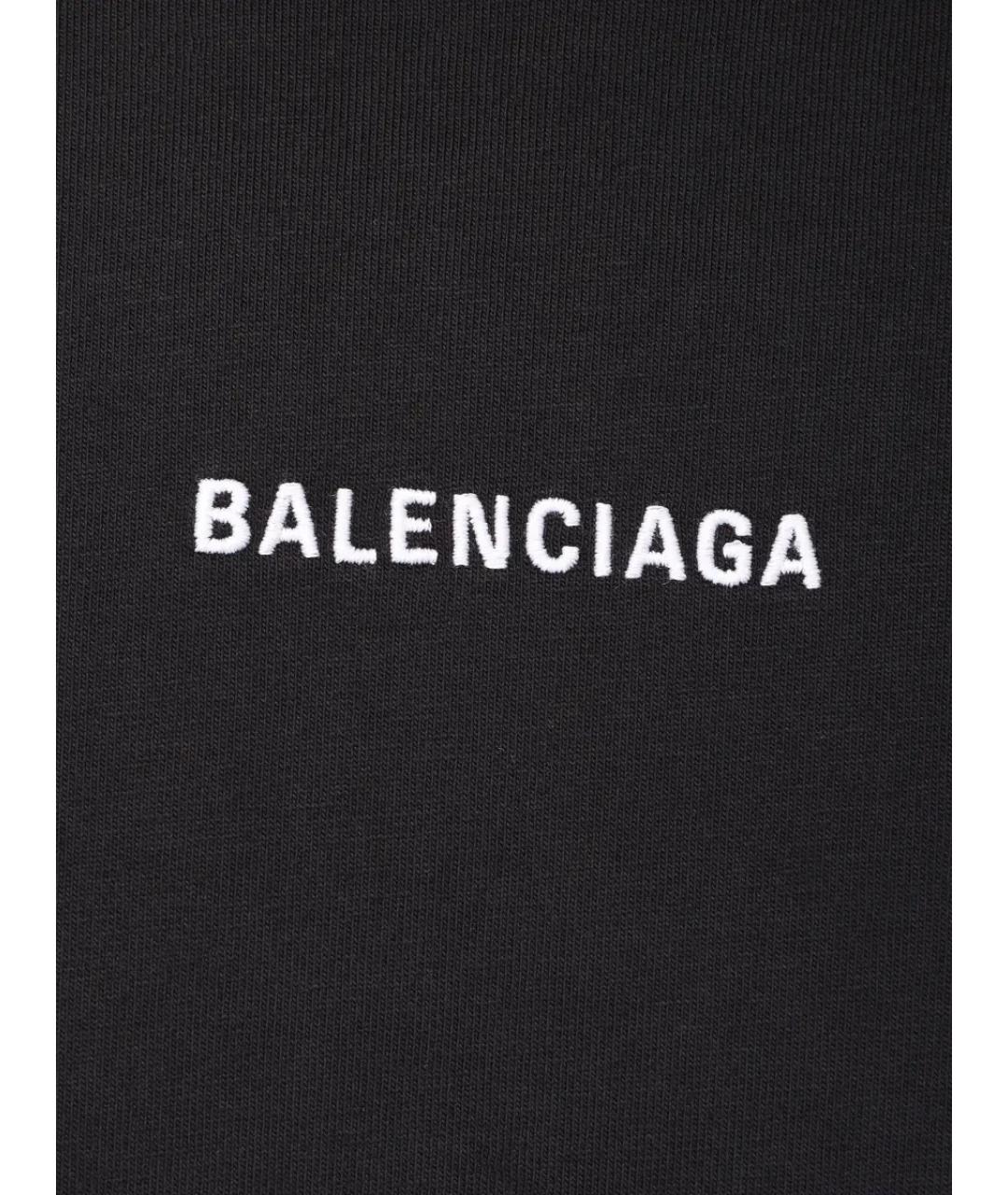 BALENCIAGA Черная хлопковая футболка, фото 6