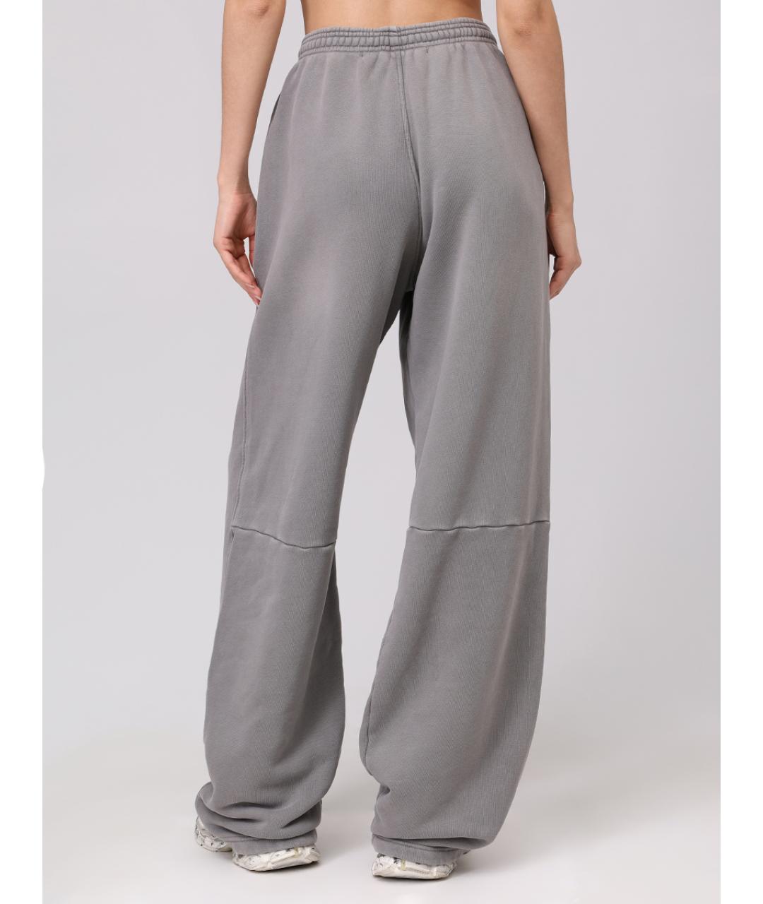 ALEXANDER WANG Серые хлопковые прямые брюки, фото 3