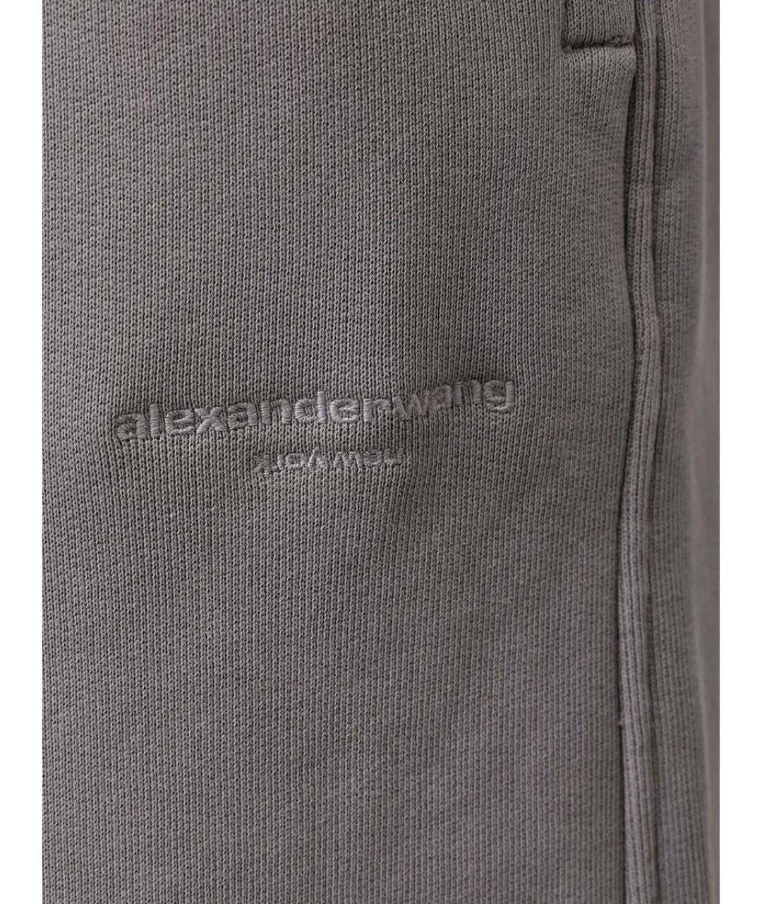 ALEXANDER WANG Серые хлопковые прямые брюки, фото 6