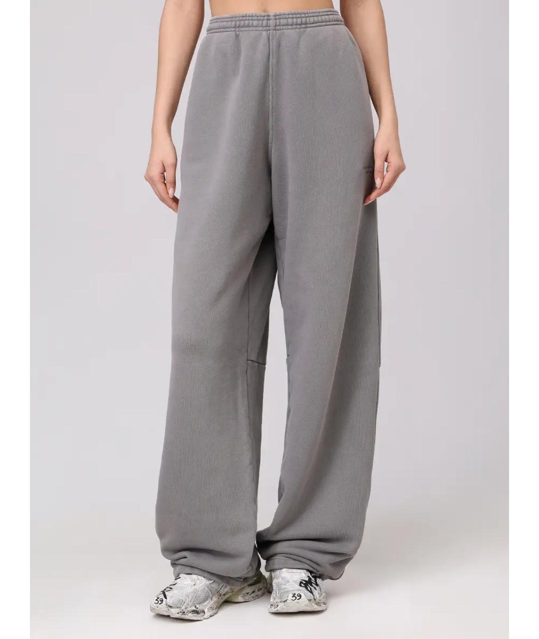 ALEXANDER WANG Серые хлопковые прямые брюки, фото 4