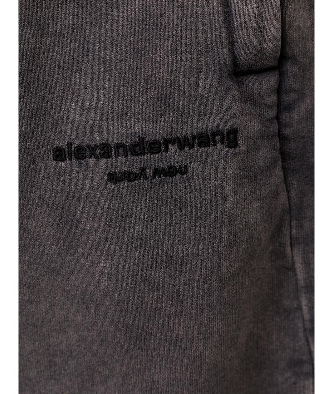 ALEXANDER WANG Серые хлопковые брюки широкие, фото 6