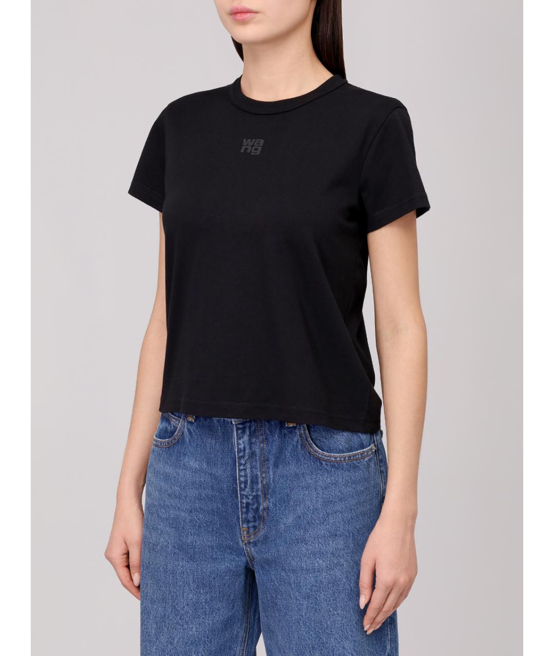 ALEXANDER WANG Черная хлопковая футболка, фото 4