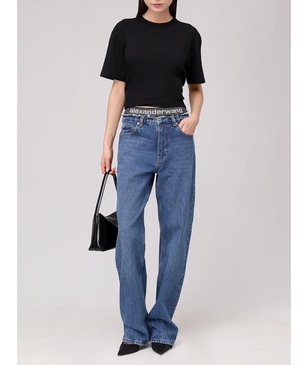 ALEXANDER WANG Черная хлопковая футболка, фото 2