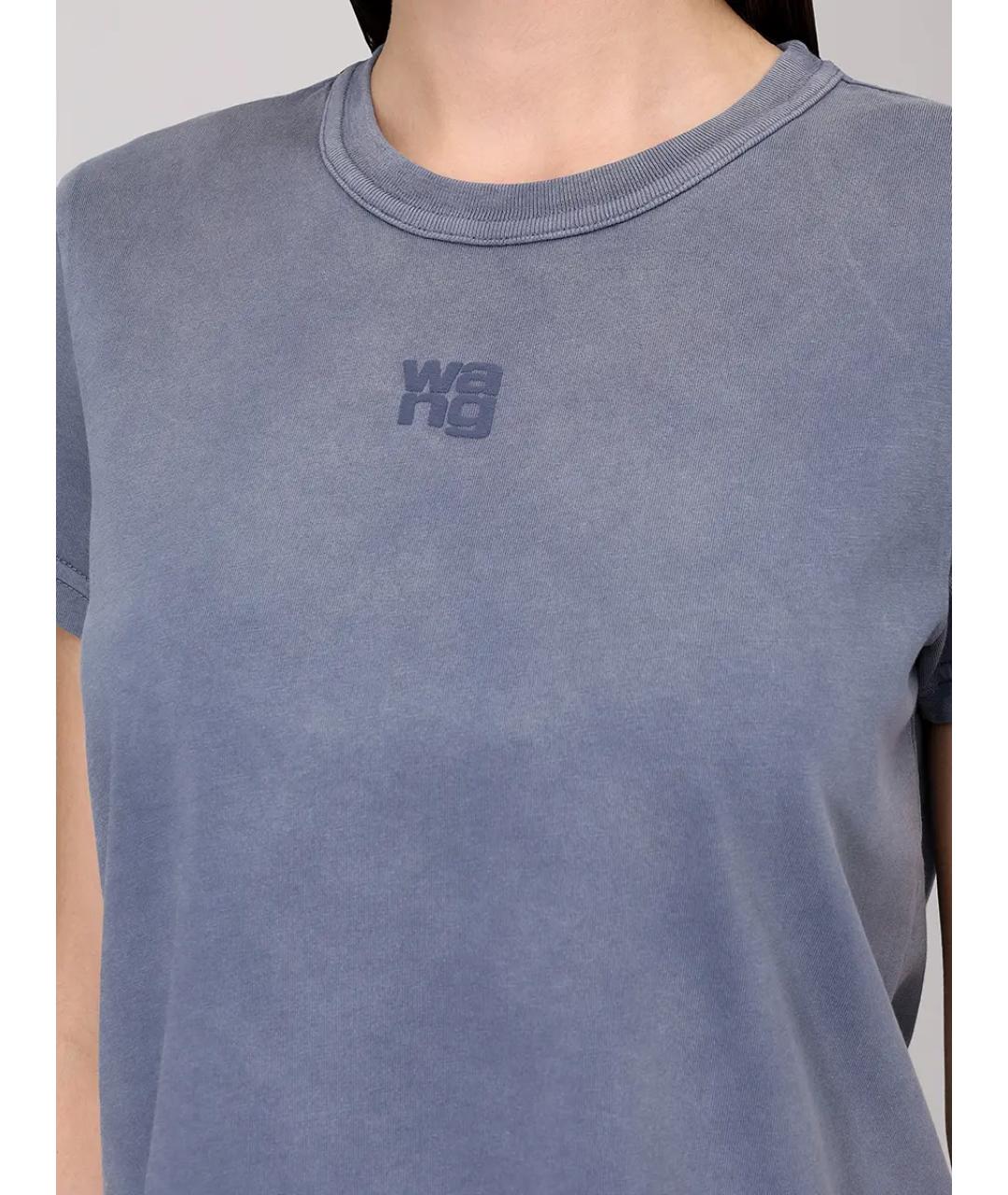 ALEXANDER WANG Голубая хлопковая футболка, фото 5