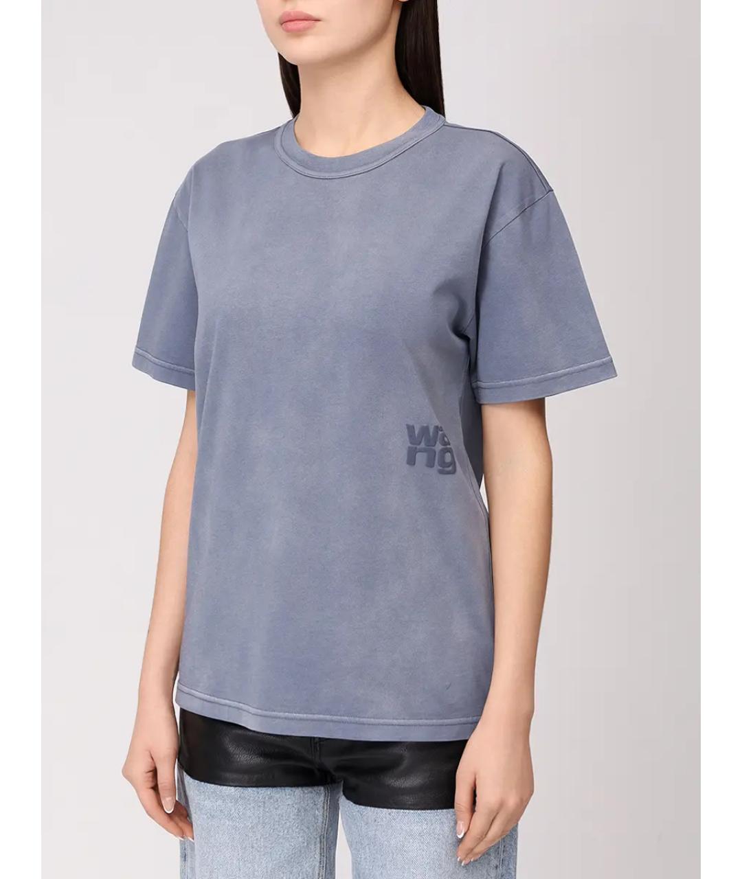 ALEXANDER WANG Голубая хлопковая футболка, фото 4