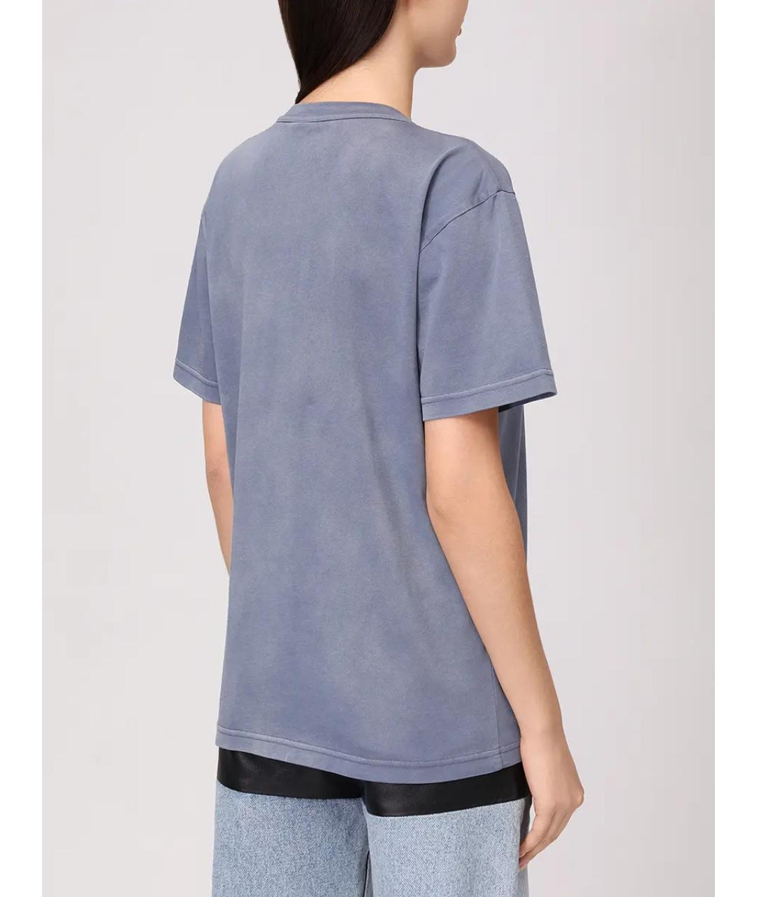 ALEXANDER WANG Голубая хлопковая футболка, фото 3