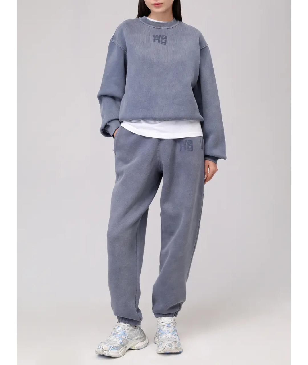 ALEXANDER WANG Голубые хлопковые спортивные брюки и шорты, фото 2