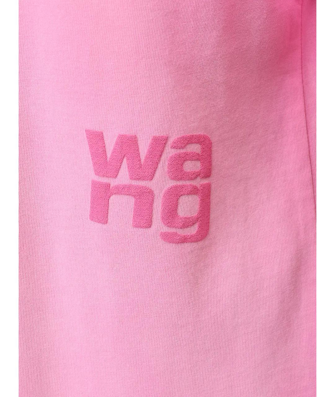 ALEXANDER WANG Розовая хлопковая футболка, фото 6